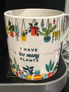Ginger Fox Plant Addict I Have Too Many Plants Ceramic Mug EUC plant lover gift